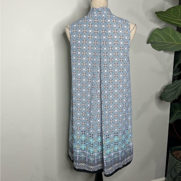 Max Studio shift dress v-neck neck tie geometric pattern midi dress size XS - Picture 8 of 9